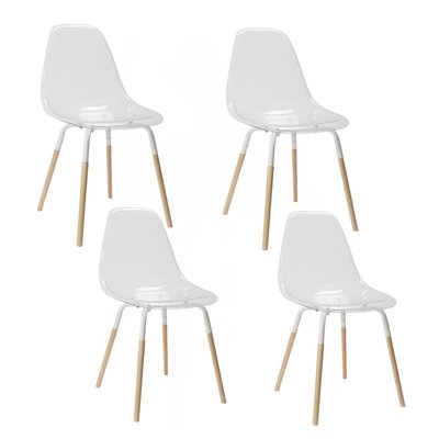 Lot de 4 Chaises scandinave Phenix en polypropylène et métal THE HOME DECO FACTORY