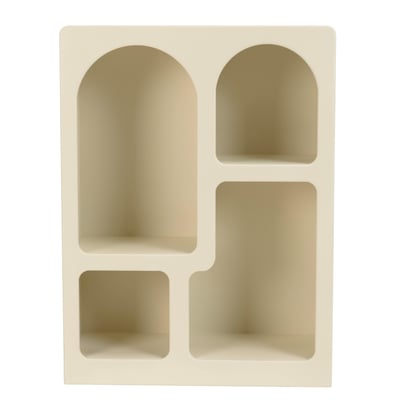 Etagère 4 niches 60x24cm en bois peint couleur beige NELIA PIER IMPORT