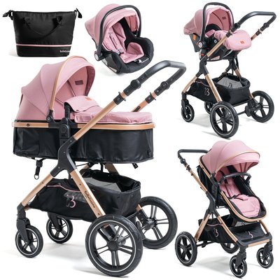 Poussette combinée trio 3 en 1 - siège auto I-size 40-87cm  – nacelle – dès la naissance – jusqu’à 22kg  - NYA BEBELISSIMO J'AIME