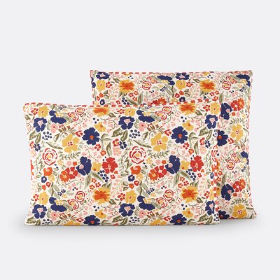 Misène Floral 100% Washed Cotton Pillowcase LA REDOUTE INTERIEURS