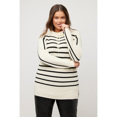 Pull, rayures, oversize, col montant ULLA POPKEN