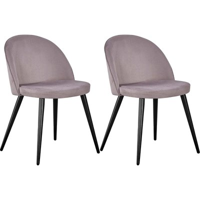Chaise en velours côtelé avec pieds en acier Velvet (Lot de 2) VENTURE HOME