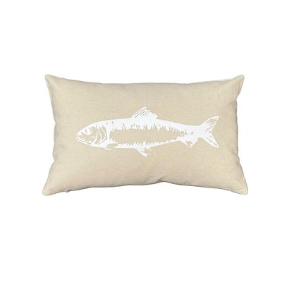 Coussin rectangulaire imprimé coton BEACH HOUSE POISSON TODAY