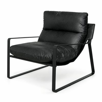 Fauteuil design tissu anthracite et métal EPIKA PIER IMPORT