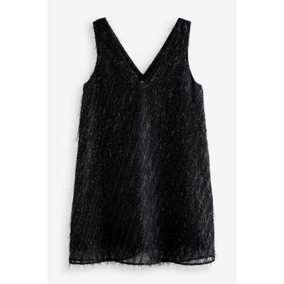 Robe courte pailletée sans manche avec plumes NEXT