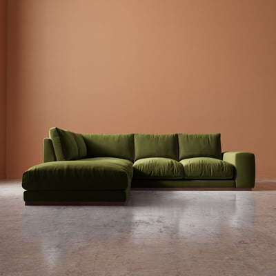 Denver Easy Velvet Corner Chaise Sofa SWOON