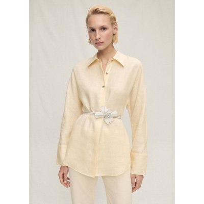Chemise lin détail boutons MANGO