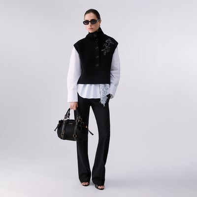 Vestes sans manches en laine avec broderie bijou LIU JO