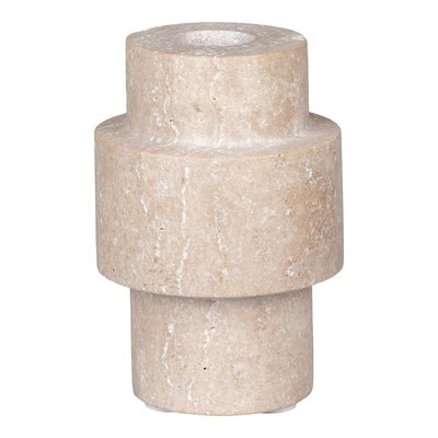 Bougeoir en travertin naturel - forme totem moderne et minimaliste PIER IMPORT