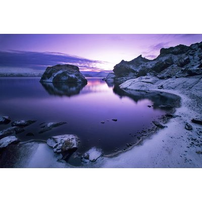 Tableau paysage d'hiver crepuscule sur glace HEXOA