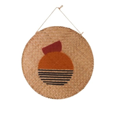 Décoration murale ronde en fibres naturelles 35cm ORNAMI