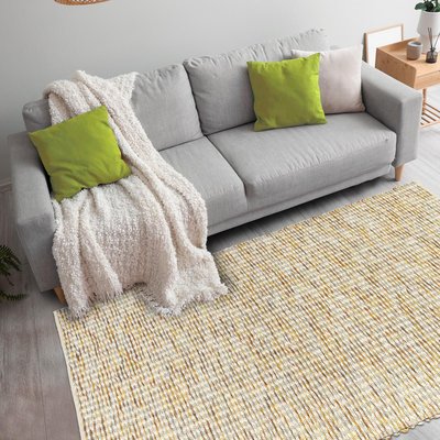 Tapis salon et chambre fait main en laine motif faux uni GRAIN UN AMOUR DE TAPIS