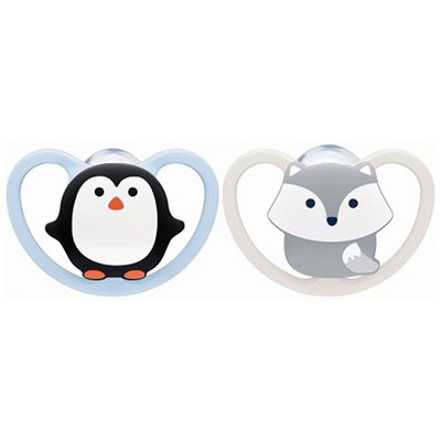 Lot de 2 sucettes 0-6m Space garçon NUK