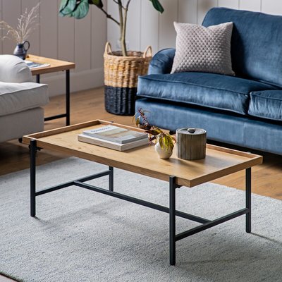 Siuri Industrial Oak Coffee Table with Tray Top SO'HOME
