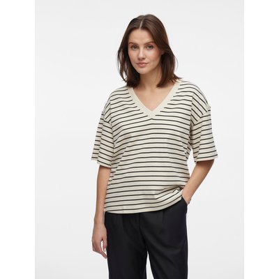 T-shirt rayé, col V VILA
