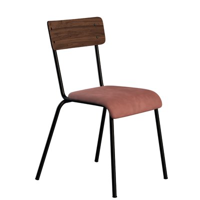 Chaise en velours côtelé bi matière style vintage SUZIE LES GAMBETTES