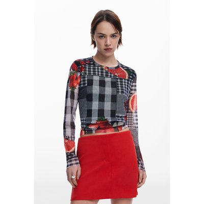 T-shirt en tulle vichy fruits DESIGUAL