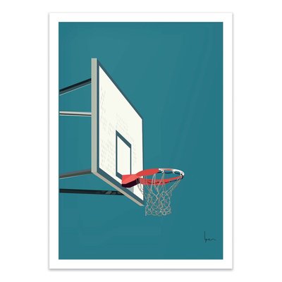 Affiche d’art 30 x 40 cm - Panier de Basket - LPX Illustration WALL EDITIONS