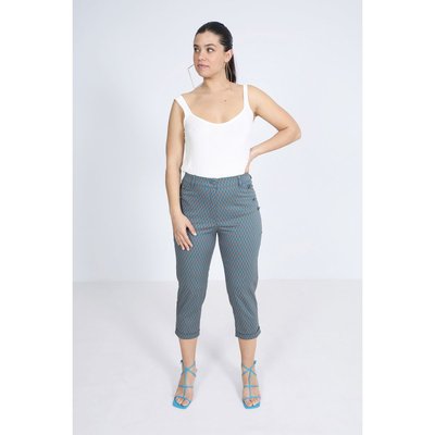 Pantalon 7/8 en coton strech imprimé JEAN-MARC PHILIPPE