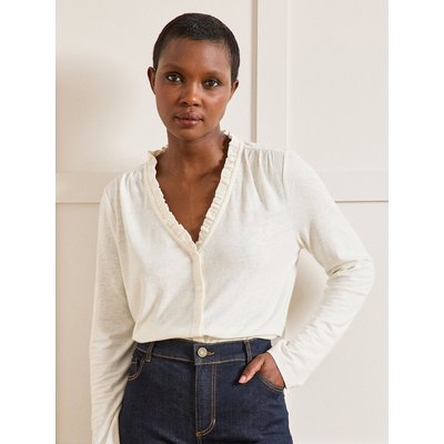 T-shirt col V boutonné lin et viscose CYRILLUS