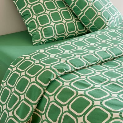 Lot housse de couette à imprimé et taies d'oreiller, 240x220cm et 63x63cm, 100% coton bio GOTS MONOPRIX