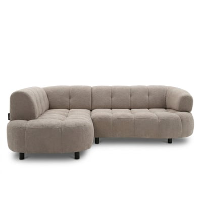 Canapé d'angle convertible 3 places en tissu chenille, LOVELY BOBOCHIC