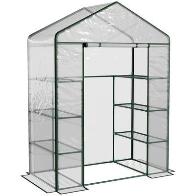 Serre de jardin 8 étagères acier PVC transparent vert OUTSUNNY