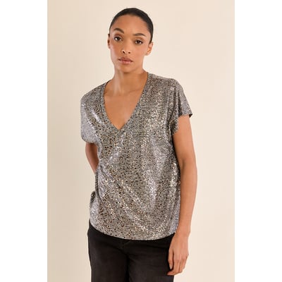 T-shirt col V irisé MOLLY BRACKEN