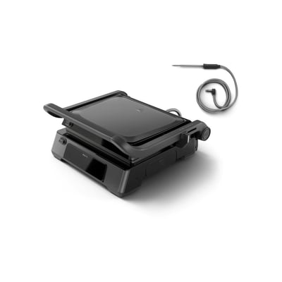 Grille-viande 7000 Series HD6307/70 noir sonde de cuisson, plaques amovibles, à poser, 29x26 cm PHILIPS