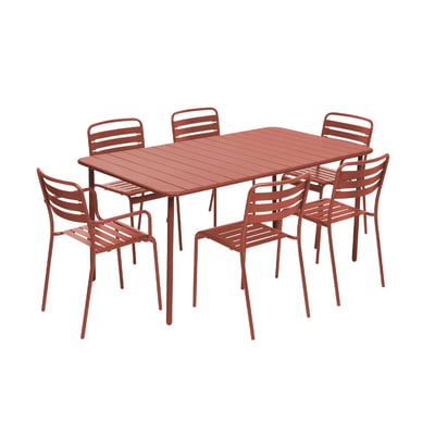 Table de jardin métal + 6 assises AMÉLIA SWEEEK