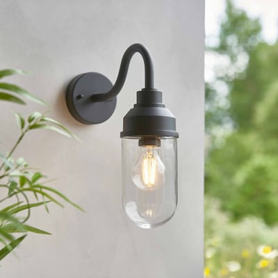 Trustly Outdoor Wall Light in Textured Black ÉDITÉ