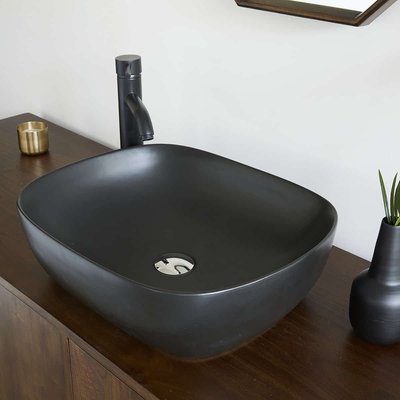 Vasque ovale en céramique noire BERAH GETAH