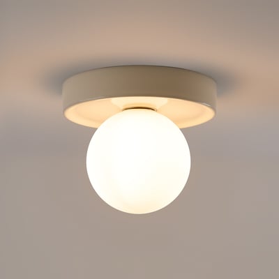 Deckenleuchte oder Wandleuchte HOLI, rund, aus Keramik und Opalglas, Durchmesser 22,5 cm LA REDOUTE INTERIEURS