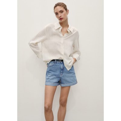 Short en jean taille haute coupe mom MANGO
