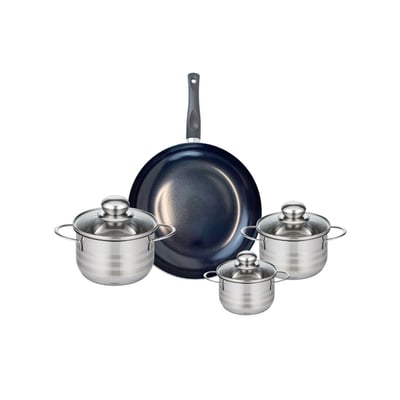 Batterie 1 poêle 28cm + 3 faitouts 12/14/16cm PRIMA BRILLANT ELO