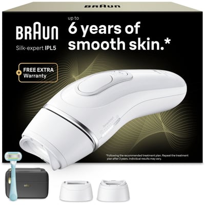 Epilateur lumière pulsée IPL PL5234 2 têtes, 1 rasoir Gillette Venus, une pochette BRAUN