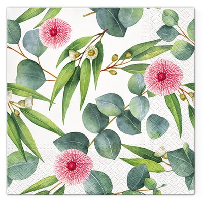Lot de 20 serviettes en papier Fleurs d eucalyptus DOUCEUR D'INTÉRIEUR