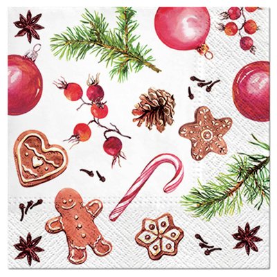 Lot de 20 serviettes papier Friandise de noel DOUCEUR D'INTÉRIEUR