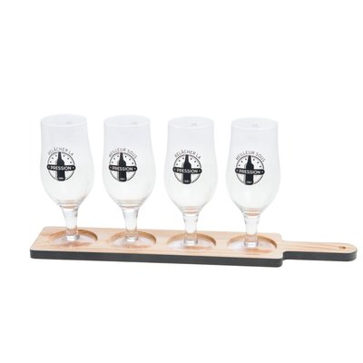 Planche à bière 4 verres pression AMADEUS