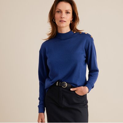 Pull col montant, fine maille, laine mélangée ANNE WEYBURN