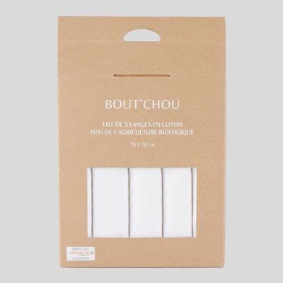 Lot de 5 langes BIO BOUT'CHOU