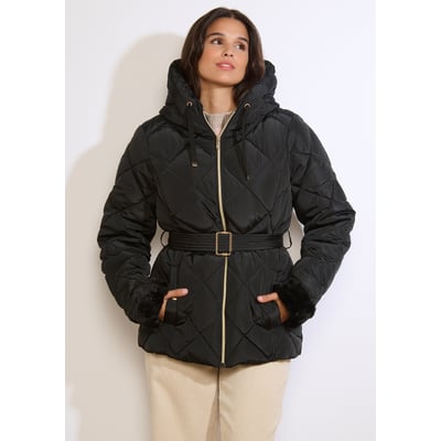 Ceinture Pour Doudoune Femme - 180 Cm Noir Mat - Remplacement élégant Pour Manteau D'hiver