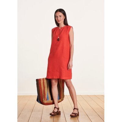Robe courte droite en lin LA FEE MARABOUTEE