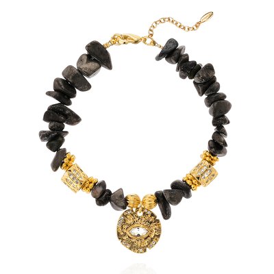 Bracelet ajustable avec pierres naturelles et pendentif HUGO HIPANEMA