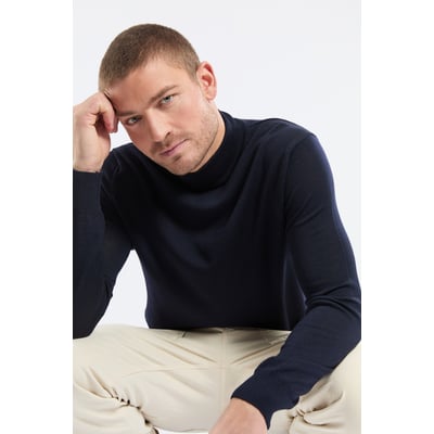 Pull col montant en laine mérinos GUY DE BERAC