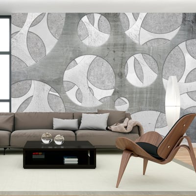 Papier peint intissé panoramique Woven of grays EDEN