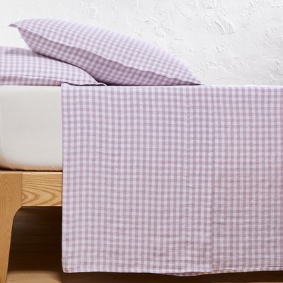 Drap plat en lin lavé, Acélie Lilas LA REDOUTE INTERIEURS