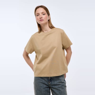 T-shirt manches courtes uni en coton BIO GOTS MONOPRIX