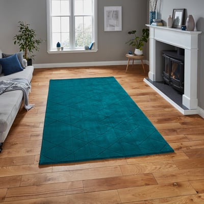 Subtle Triangle Tiled Geometric Patterned Rug in 100% Wool SO'HOME