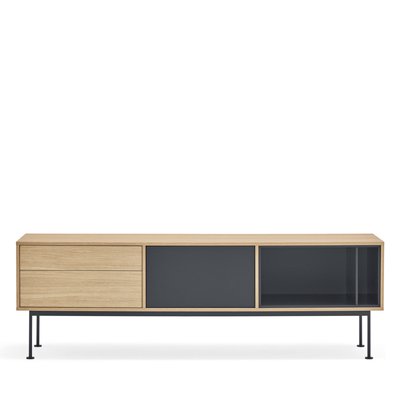 Meuble tv 1 porte 2 tiroirs en bois L180cm - YOKO TEULAT